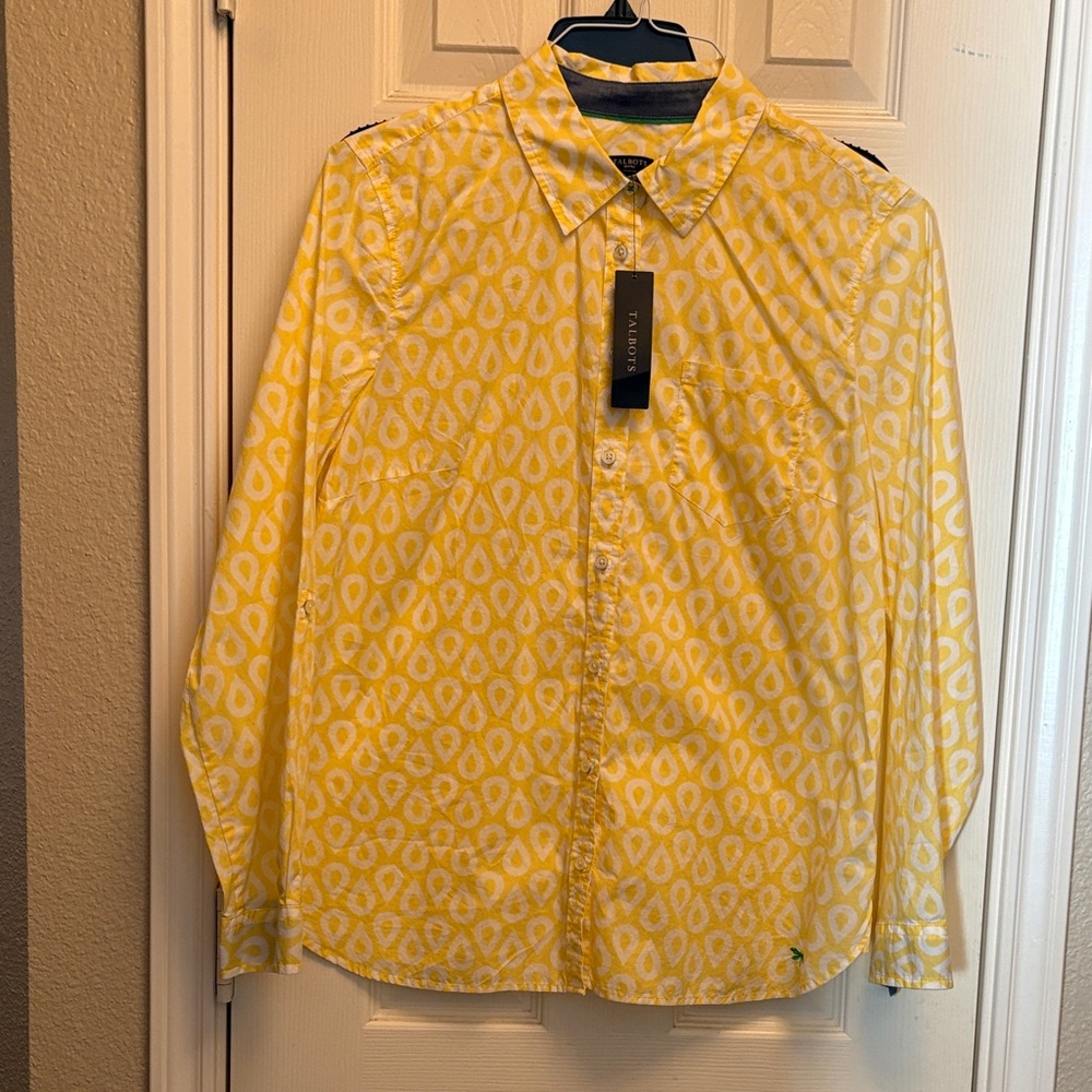 Talbots Yellow Patterned  Women’s Shirt